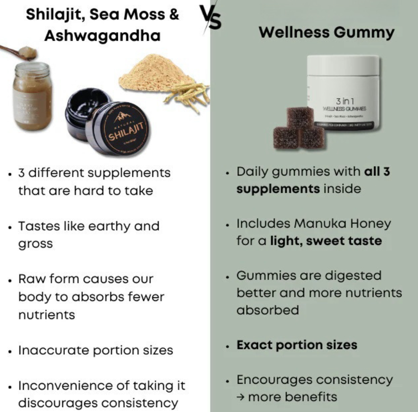 Shilajit 3-in-1 Gummies for Men
